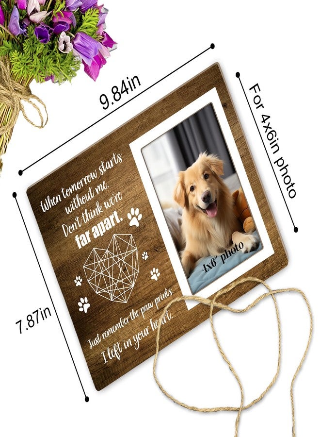 Itsoly Dog Memorial Picture Frame,Pet Wooden Memorial Gifts Picture Frame for Loss of Pet Sympathy Keepsake Gifts, When Tomorrow Starts Without Me 4x6 Photo12P114 - Image 2